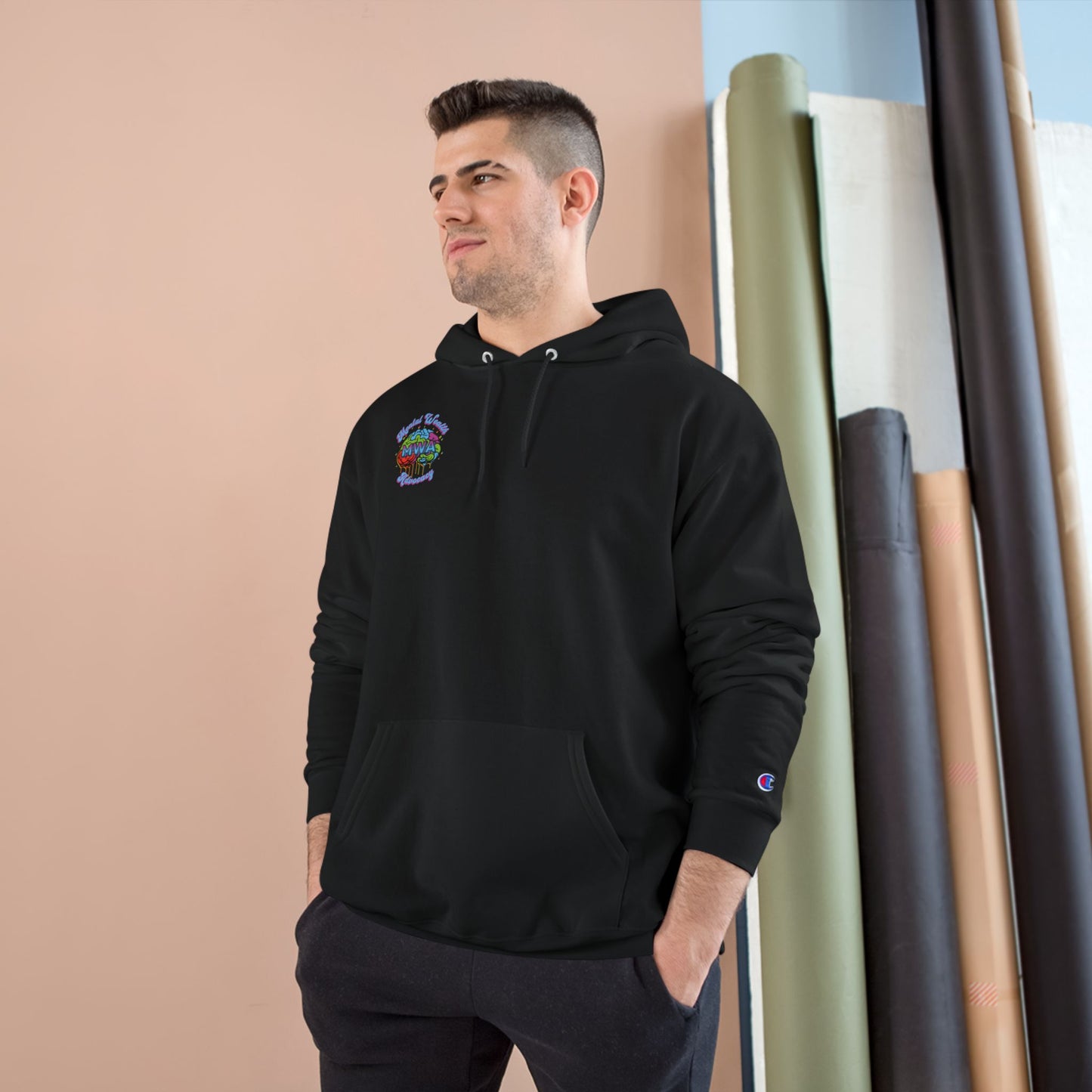 Mind Over Matter Champion Hoodie - Motivational Black Hoodie